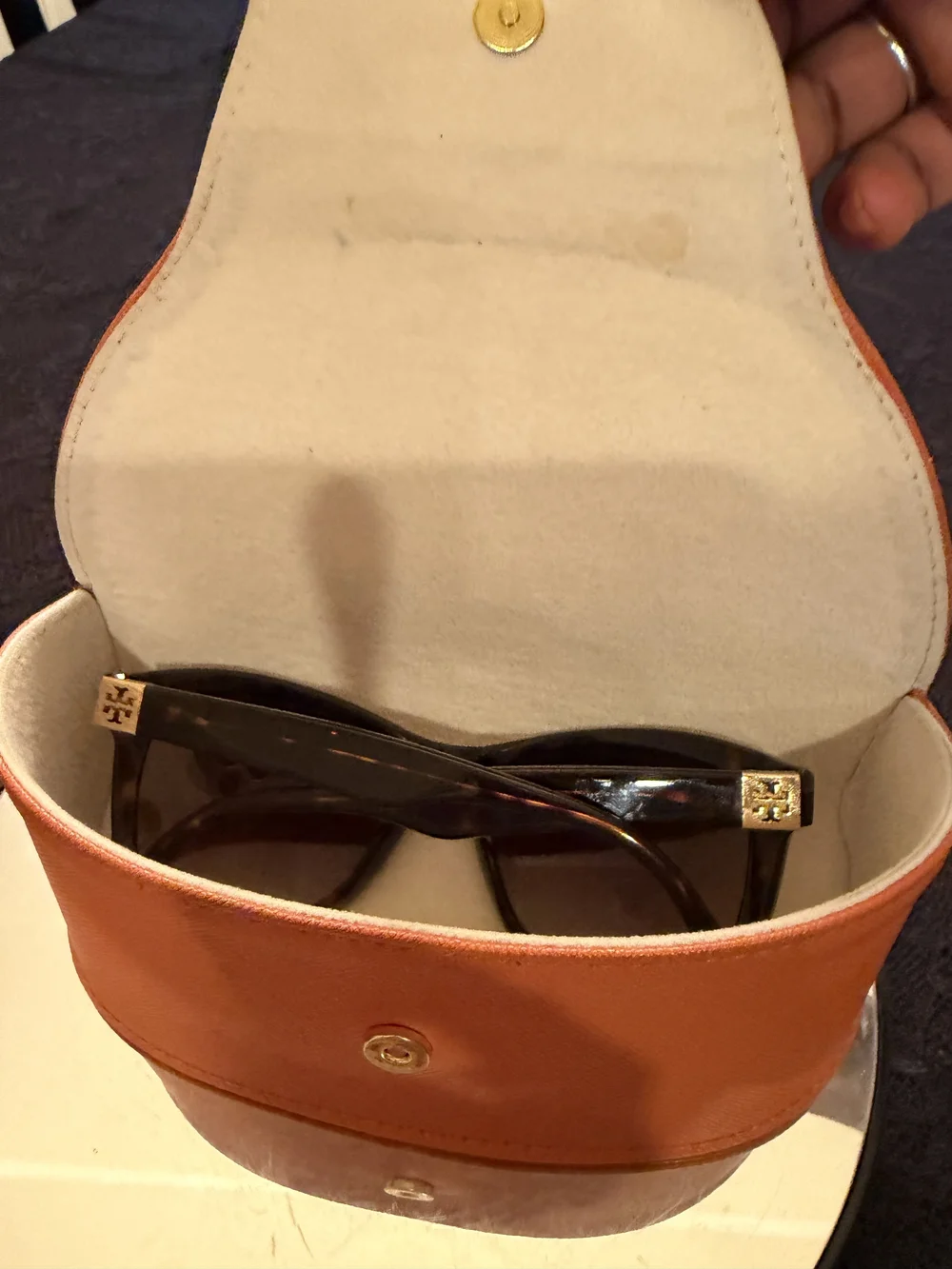 Tory Burch Orange Saffiano Leather Clutch